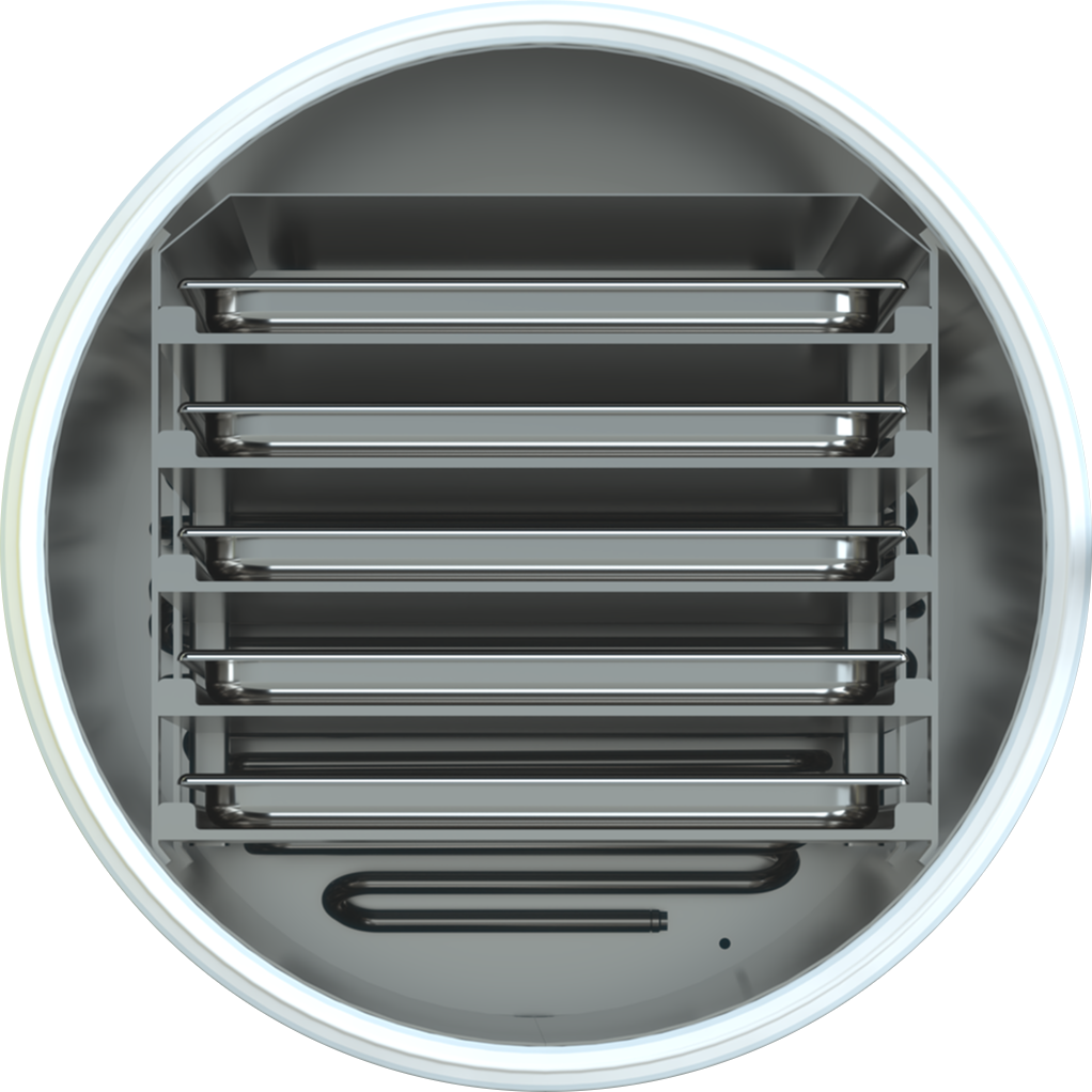 Leosmak LEO-010 compact freeze dryer with integrated shelf heating system